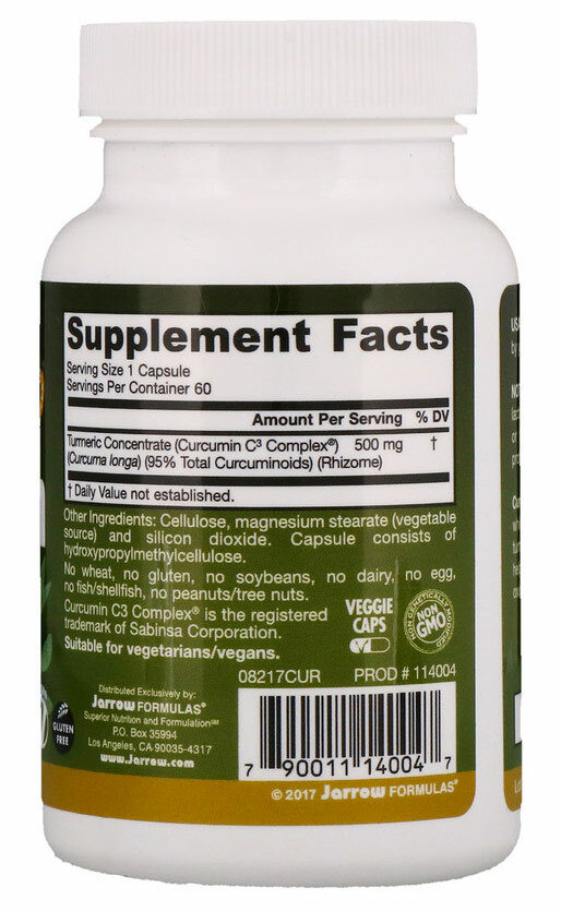 Jarrow Formulas Куркумин 95 500 мг 60 капсул