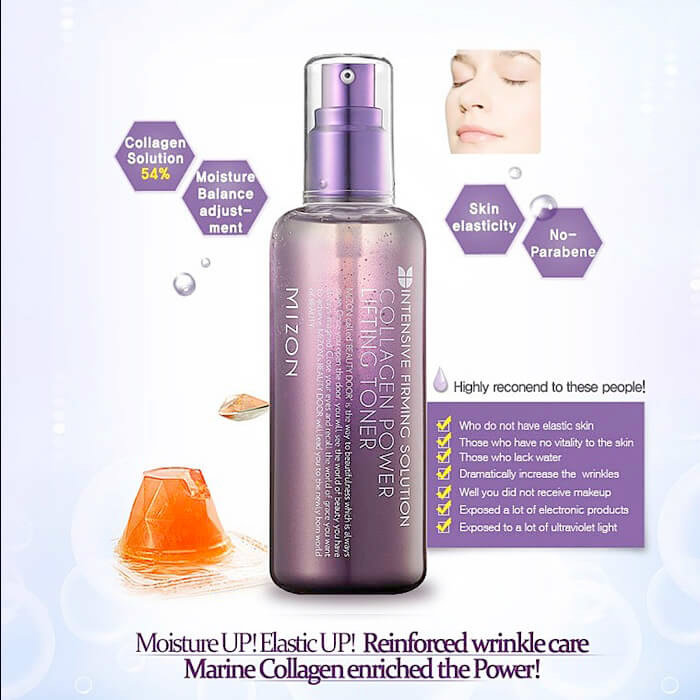 Mizon Collagen Power Lifting Toner 120 мл Лифтинг-тонер с коллагеном для увлажнения и омоложения кожи лица 