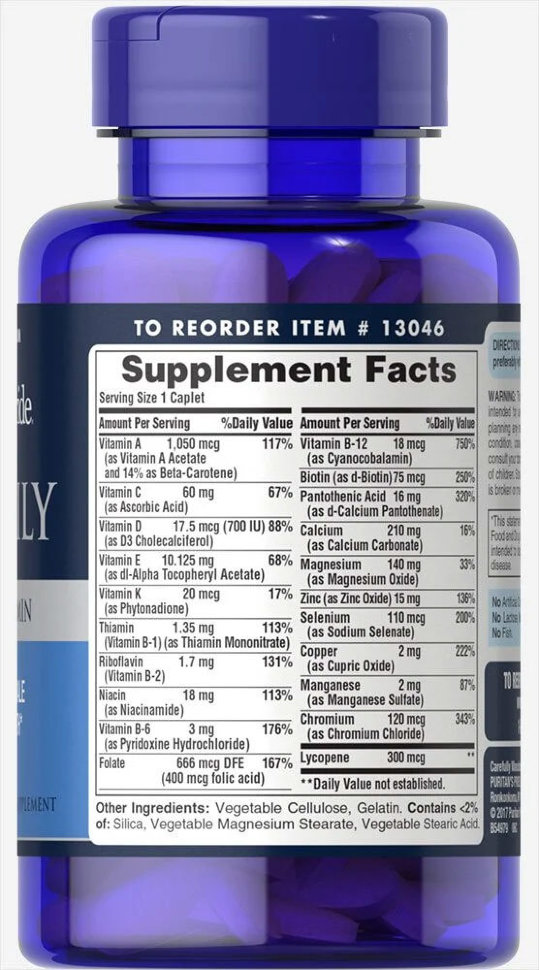 Puritan's Pride One Daily Men`s Multivitamin 100 таблеток