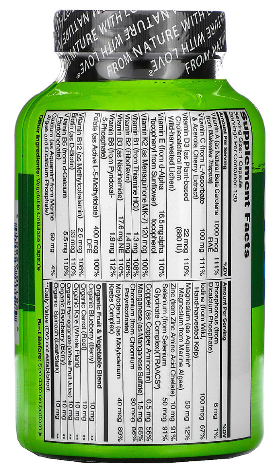 Naturelo One Daily Multivitamin for Men 120 капсул