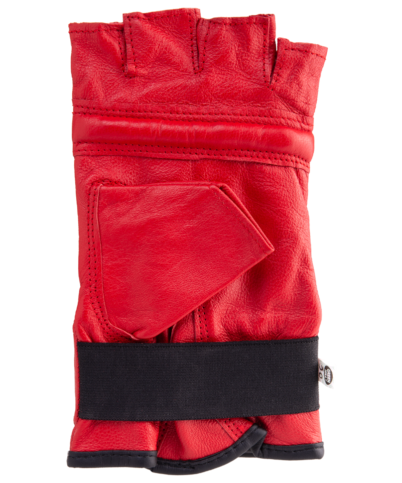 Перчатки снарядные ROYAL CMR-2076, шингарды, кожа, красные 