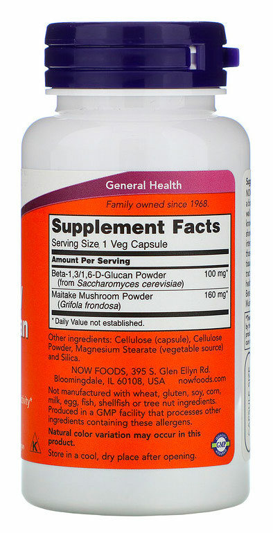 Now Beta-1,3/1,6-D-Glucan 100mg 90 капсул 