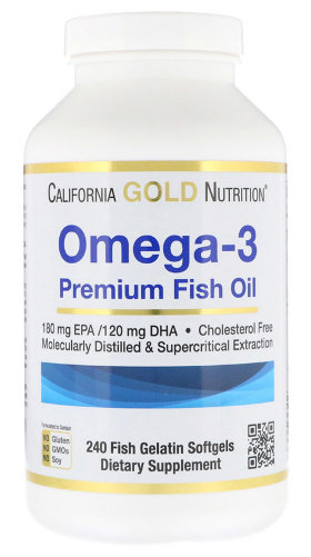 California Gold Nutrition Omega-3 Premium Fish Oil 240 гелевых капсул