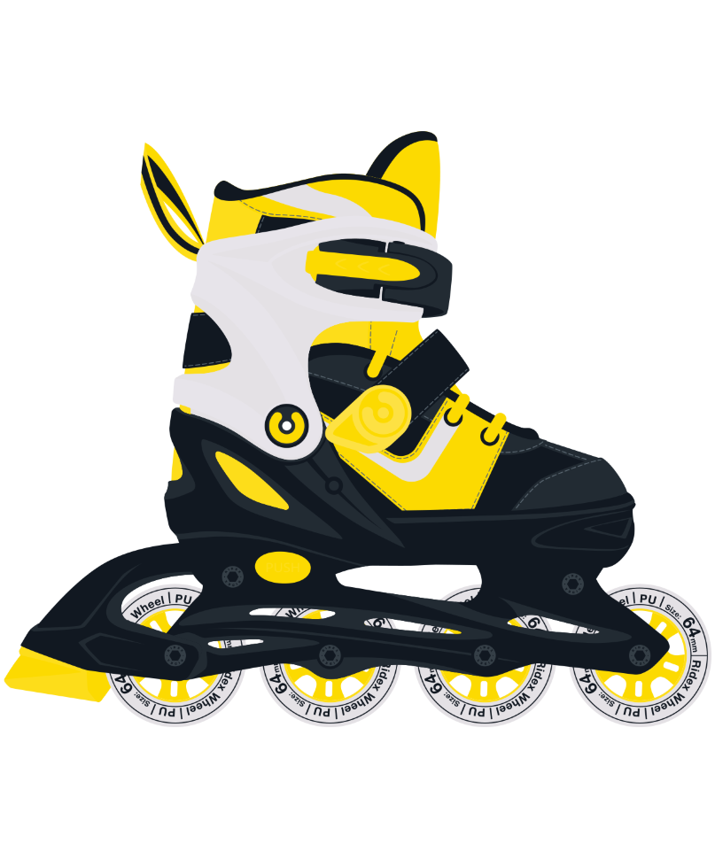 Ролики раздвижные Joker Yellow, пластиковая рама