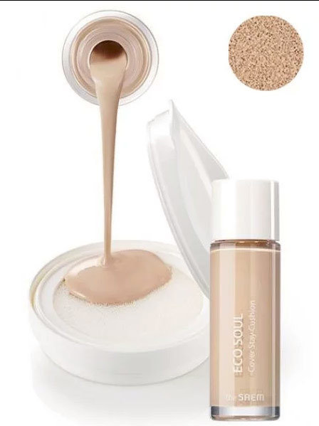 The Saem Eco Soul Essence Cushion All Cover (Refill) 23 13 г Основа тональная маскирующая сменный блок