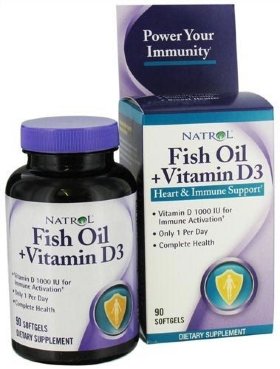 Natrol Fish Oil + Vitamin D3 90 капсул