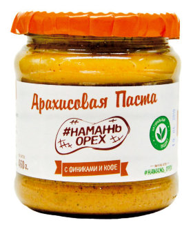 Намажь Орех Арахисовая паста С финиками и кофе 460 г