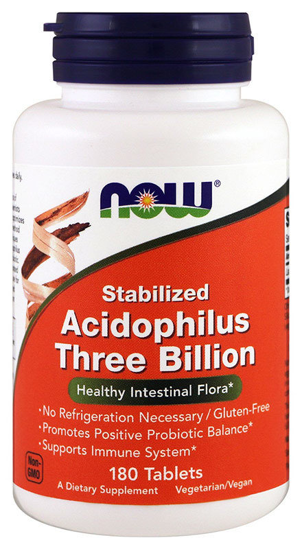 Now Acidophilus Three Billion стабилизированный 180 таблеток