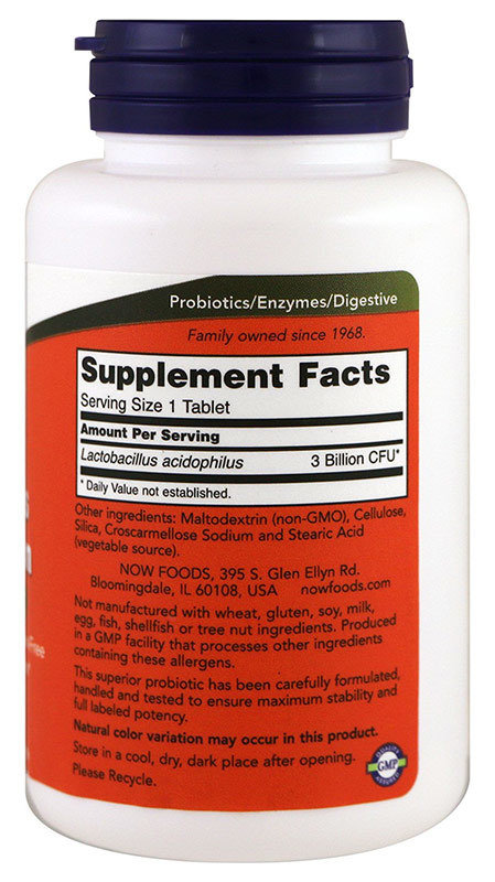 Now Acidophilus Three Billion стабилизированный 180 таблеток