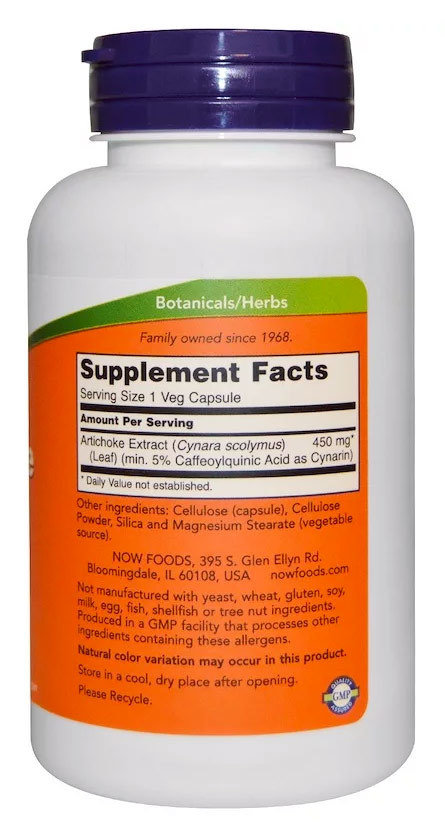 Now Artichoke Extract 450MG Артишока экстракт, 90 капсул 
