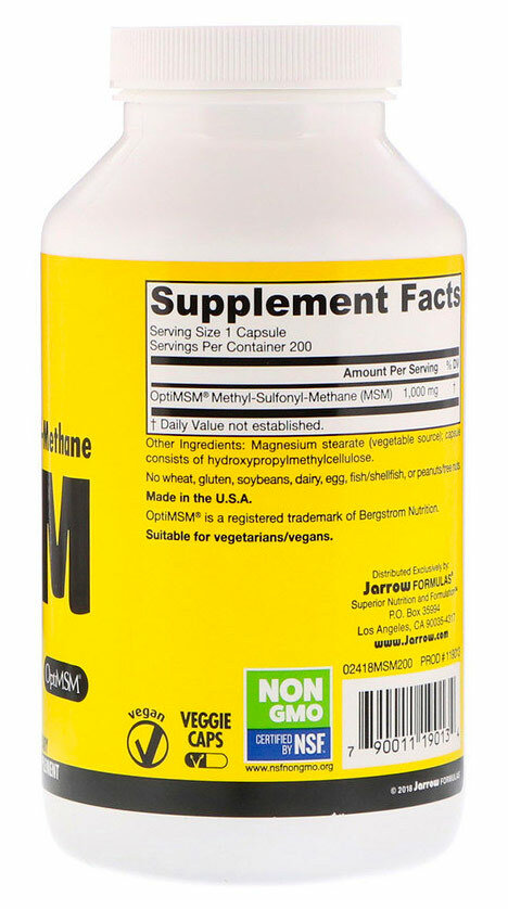 Jarrow Formulas MSM 1000 мг 200 капсул