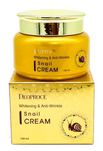 Deoproce Whitening & Anti-Wrinkle Snail Cream 100 мл Крем для лица с экстрактом улитки 