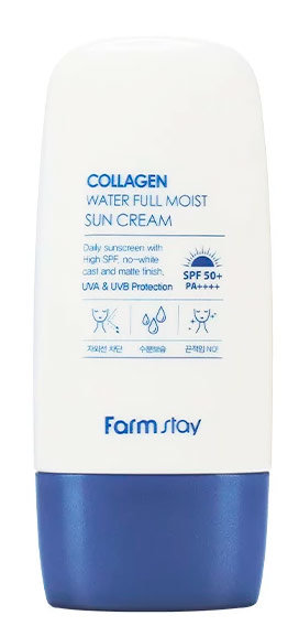 FarmStay Collagen Water Full Moist Sun Cream Spf 50+/Pa++++ 45 г Солнцезащитный крем с коллагеном 