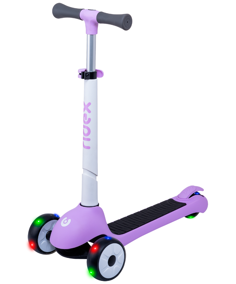 Ridex Самокат 3-колесный Motley, 120/90 мм, белый/фиолетовый