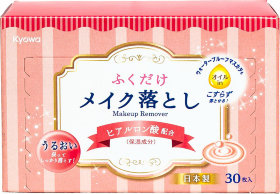 Kyowa Салфетки влажные для снятия макияжа с гиалуроновой кислотой, 30 шт.