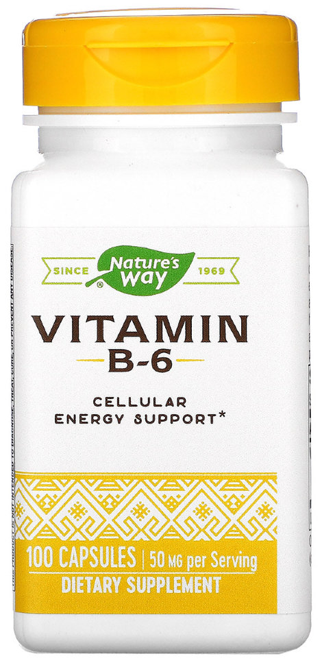 Nature's Way VITAMIN B-6 50 мг 100 капсул