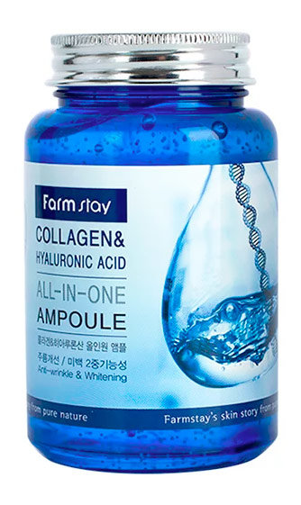 FarmStay Collagen & Hyaluronic Acid 250 мл Многофункциональная сыворотка с коллагеном и гиалуроновой кислотой 
