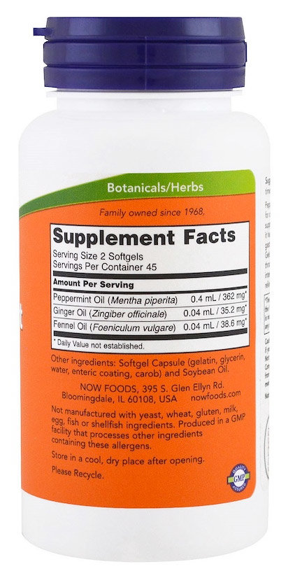Now Peppermint Gels Перечная мята, 90 гелевых капсул 