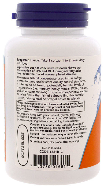 Now Ultra Omega-3 500 Epa/250 Dha 90 гелевых капсул 