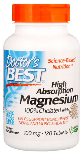 Doctor's Best High Absorption Magnesium 100% Chelated 120 таблеток