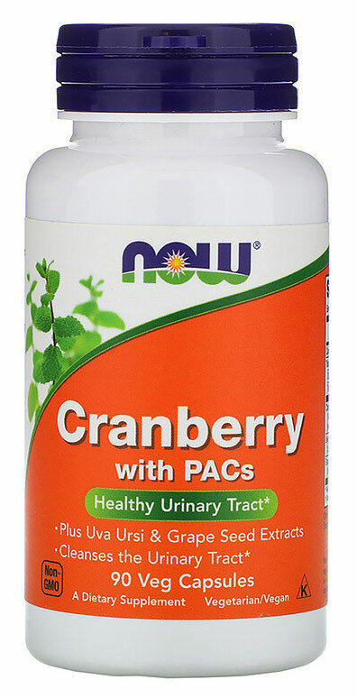 Now Cranberry with PACs, Клюква с проантоцианидинами 90 капсул 