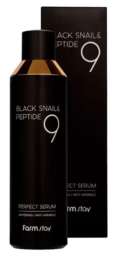 Сыворотка с муцином черной улитки и пептидами FarmStay Black Snail & Peptide Perfect Serum 120 мл