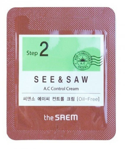 The Saem See & Saw Ac Control Cream - Sample (Pouch) 1 мл Крем для проблемной кожи пробник 