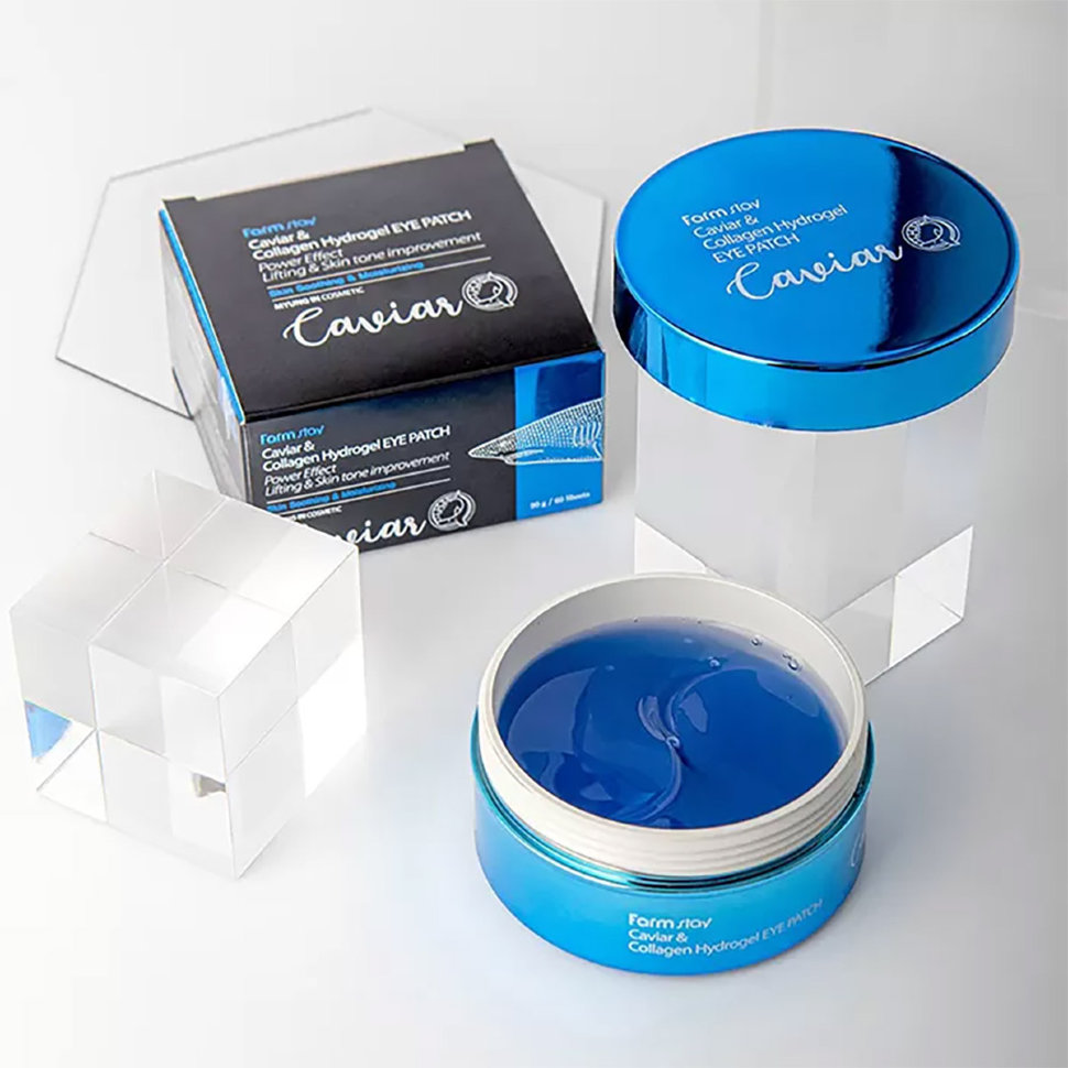 FarmStay Гидрогелевые патчи для области вокруг глаз с икрой и коллагеном Caviar & Collagen Hydrogel Eye Patch 