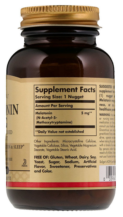 Solgar Melatonin 5 мг 120 пастилок