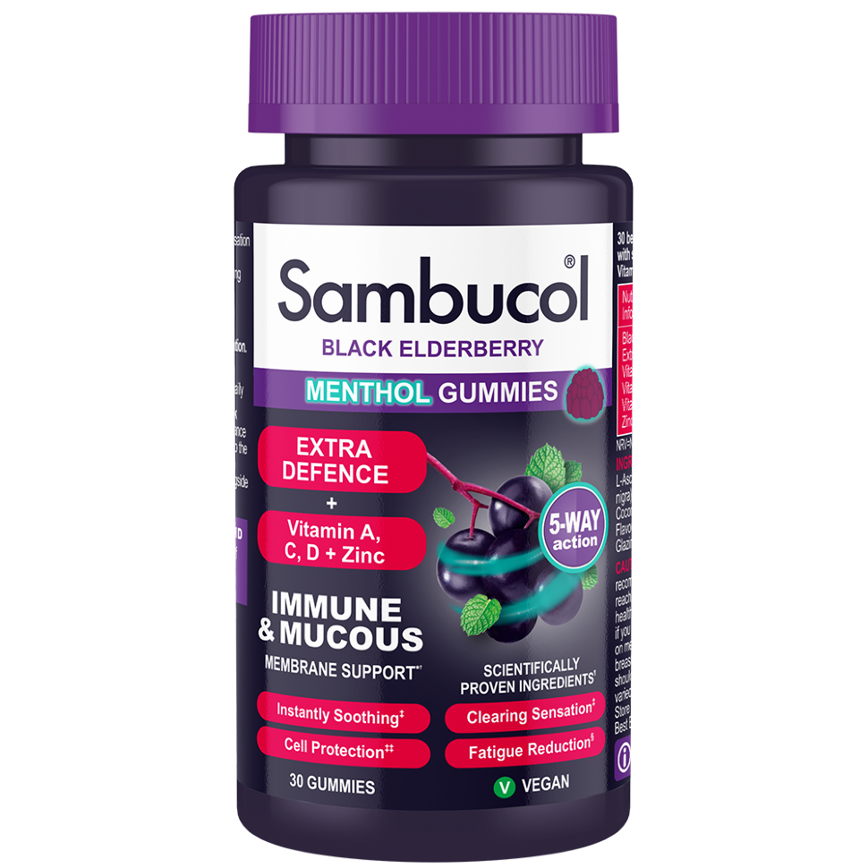 Жевательные конфеты Sambucol Extra Defence с ментолом 30 шт.