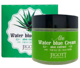 Jigott Aloe Water Blue Cream 70 мл Увлажняющий крем для лица с экстрактом алоэ