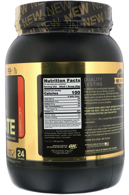 Optimum Nutrition Gold Standard 100% Isolate 744 г