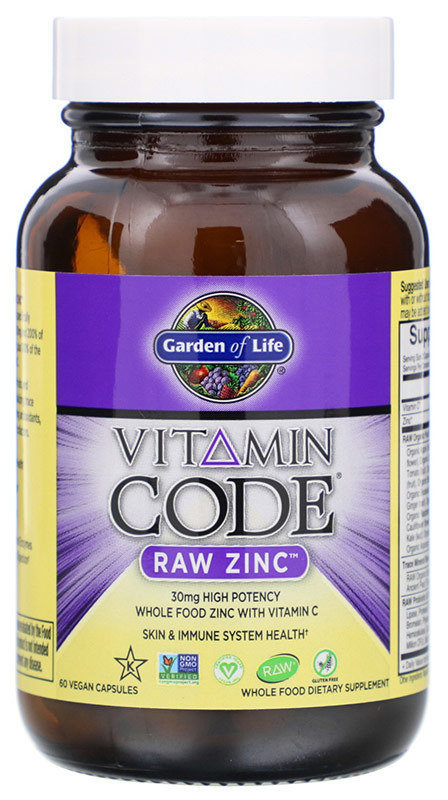 Garden of Life Vitamin Code Raw Zinc Органический Цинк, 60 капсул