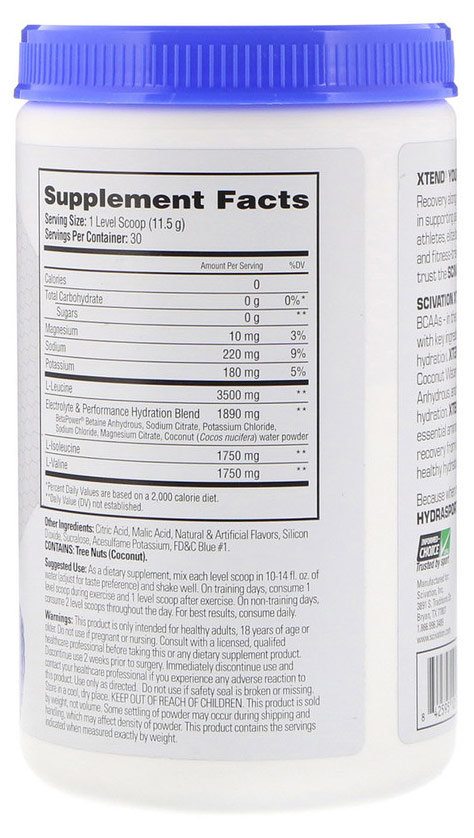 Scivation Xtend HydraSport BCAAs 345 г Bcaa с электролитами