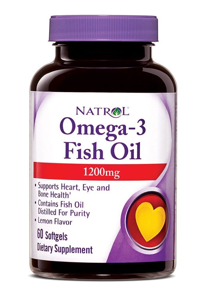 Natrol Omega-3 Fish Oil 1200 мг Лимон 60 капсул 