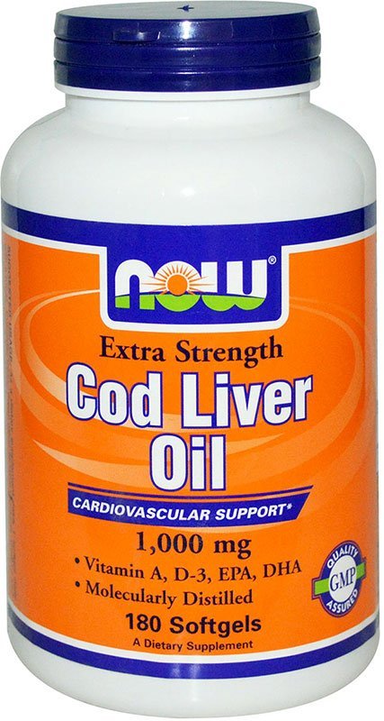 Now Cod Liver Oil 1000 мг 180 гелевых капсул 