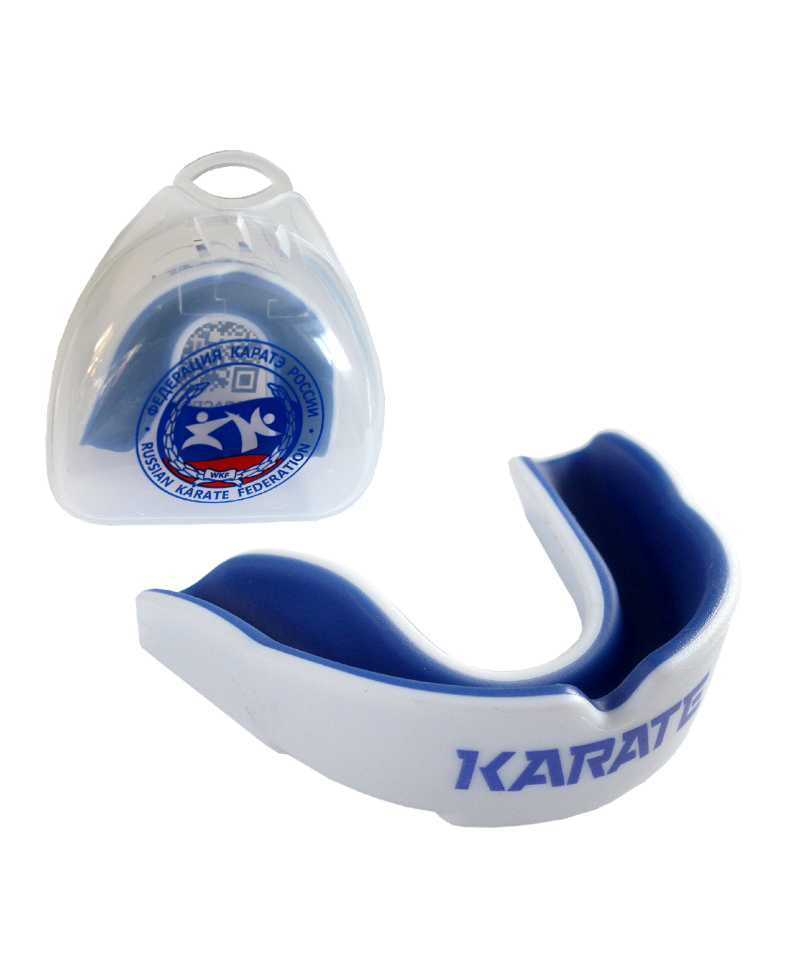 Капа детская Karate MGX-003 kr, с футляром, белый/синий, детская