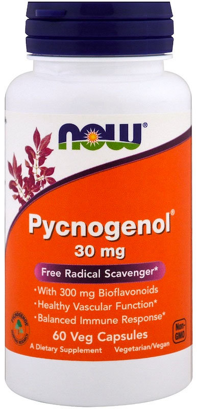 Now Pycnogenol 30 мг 60 капсул 