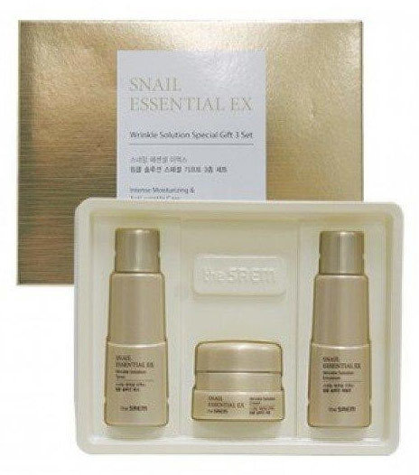 The Saem Snail Essential Ex Wrinkle Solution Skin Care 2 Set Набор уходовый антивозрастной, 150мл*150мл*30мл 