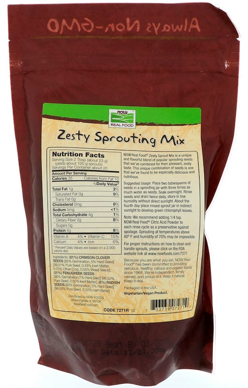 Now Sprouting Mix Смесь семян для проращивания 454 г 