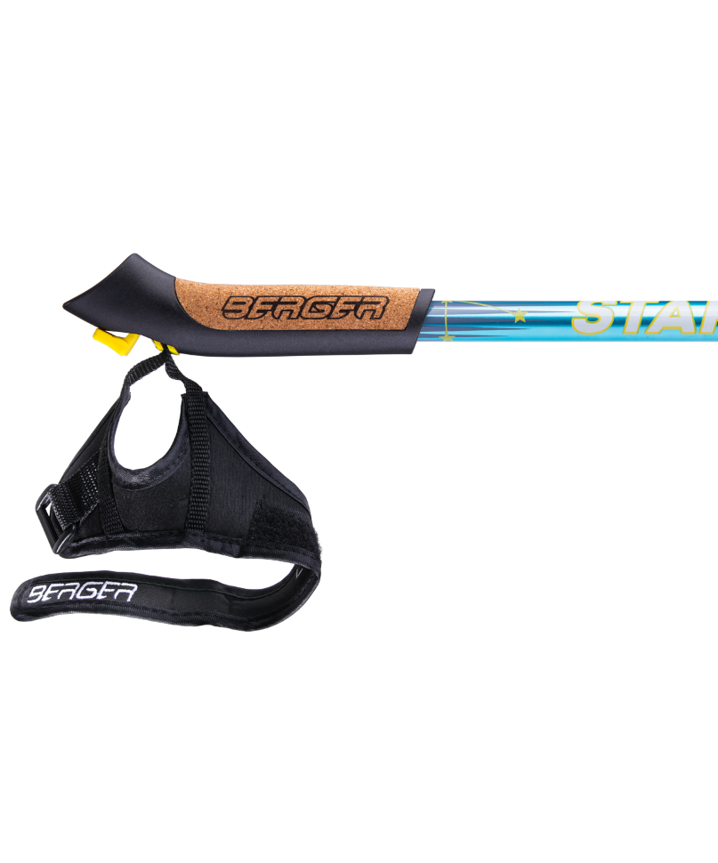 Палки для скандинавской ходьбы Starfall, 77-135 см, 2-секционные, синий/серый/жёлтый
