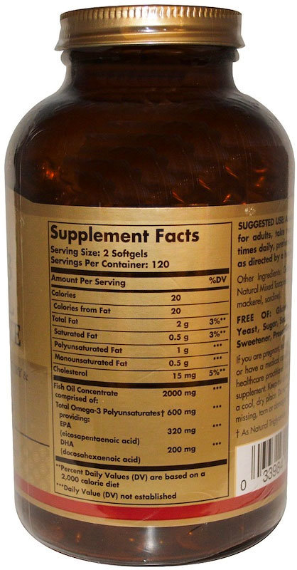 Solgar Omega-3 Fish Oil Concentrate 240 капсул