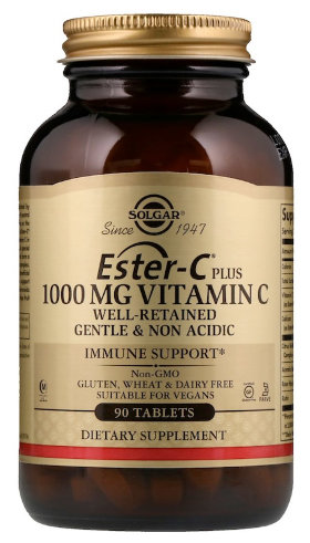Solgar Ester-C Plus 1000 мг Витамин C, 90 таблеток