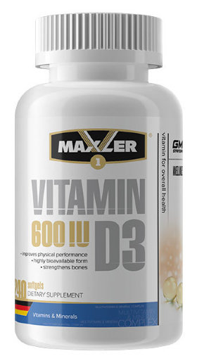 Maxler Eu Vitamin D3 600UI 240 капсул