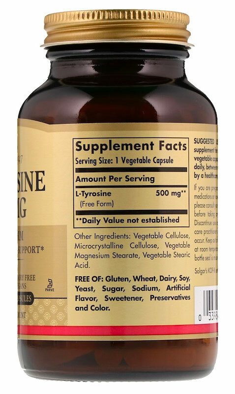 Solgar L-Tyrosine 500 мг 100 капсул