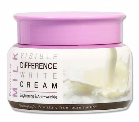 FarmStay Milk Visible Difference White Cream 100 г Осветляющий крем для лица с молочными протеинами 