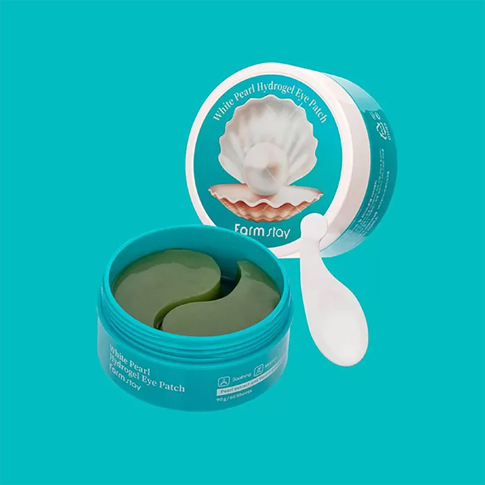 FarmStay Гидрогелевые патчи для глаз с экстрактом жемчуга White Pearl Hydrogel Eye Patch 60 штук
