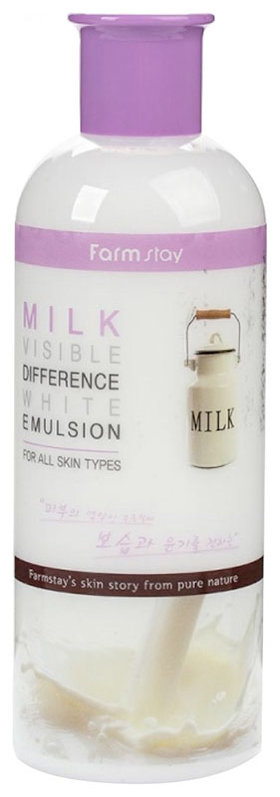 FarmStay Milk Visible Difference White Emulsion 350 мл Осветляющая эмульсия с молочными протеинами