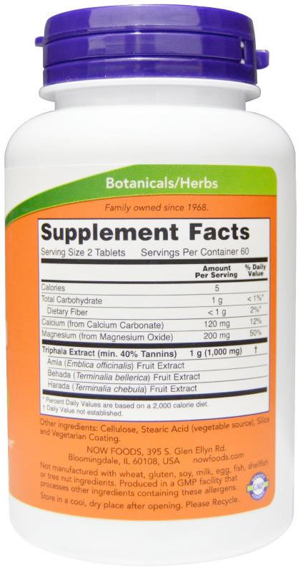 Now Triphala 500 мг 120 таблеток 