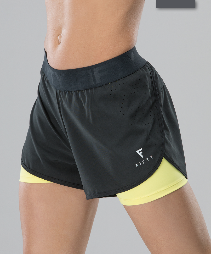 Женские спортивные шорты Duo Shape black/yellow FA-WS-0103-BYL, черный/желтый